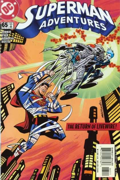 Superman Adventures 65 - Green Blast - Phantom - Livewire - Metropolis - Skyscrapers - Mike Manley, Terry Austin