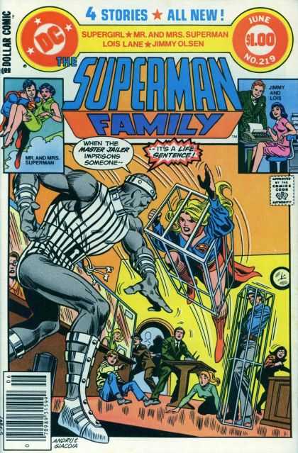 Superman Family 219 - Cruel Jailor Vs Miraculous Lady - Judgement - Jailors Punishment - The Cruel Jailor - Once Imprisioned Life Gone - Ross Andru