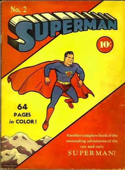 Superman 2 - Heroe - Red Cape - Adventures - Blue Tights - Flies - Joe Shuster