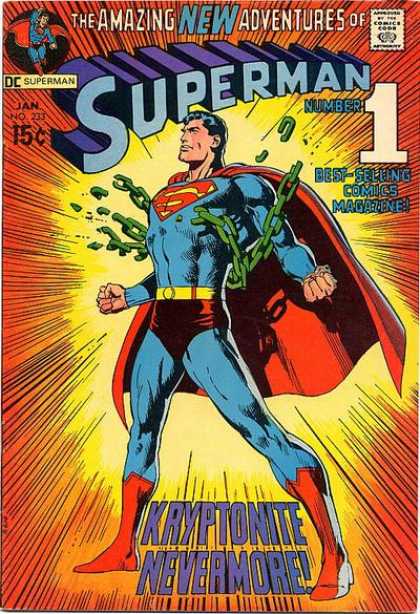Superman 233 - Superman - Chains - Breaking Free - Superhero - Muscles - Neal Adams