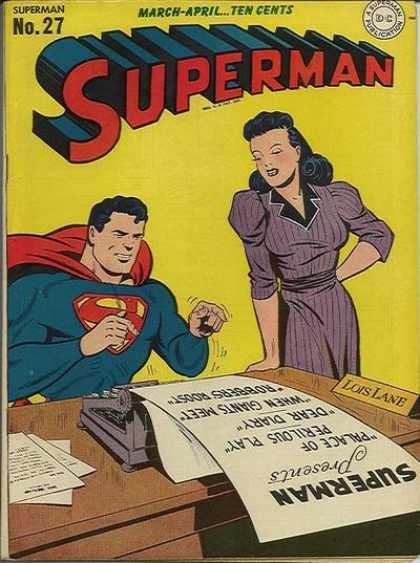Superman 27 - Typewriter - Lois Lanne - Girl - Table - Paper - George Roussos