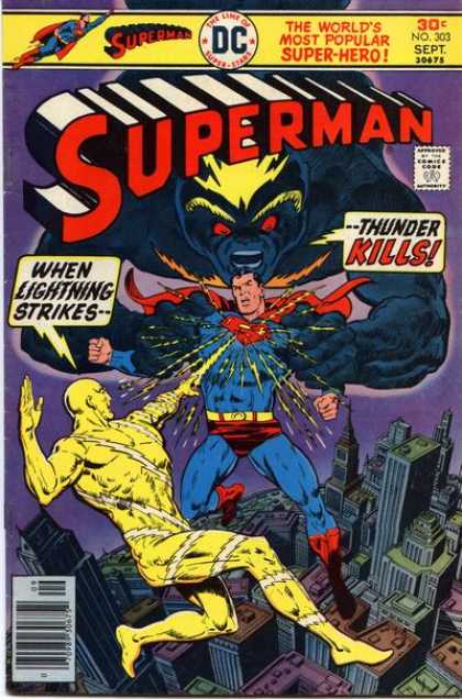 Superman 303 - Superman - Thunder Kills - When Lightning Strikes - Gotham - Lightning Bolts - Bob Oksner