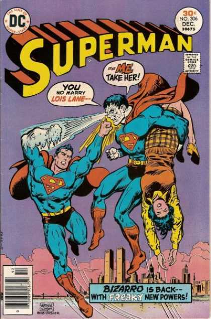 Superman 306 - Bizarro - Lois Lane - Frost - Skyscrapers - Clouds - Bob Oksner