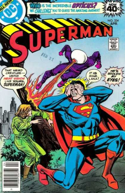 Superman 334 - Man - Woman - Fire - Fighting - Tree - Dick Giordano, Ross Andru