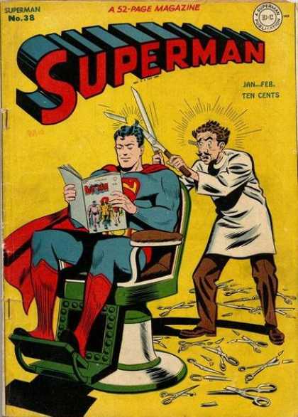 Superman 38 - A 52-page Magazine - Superman Publication - Ten Cents - Scissors - Comic - George Roussos
