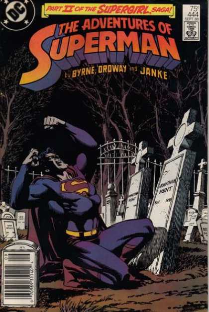 Superman 444 - Super Girl Saga Part 2 - Byrne - Ordway - Janke - Cemetary