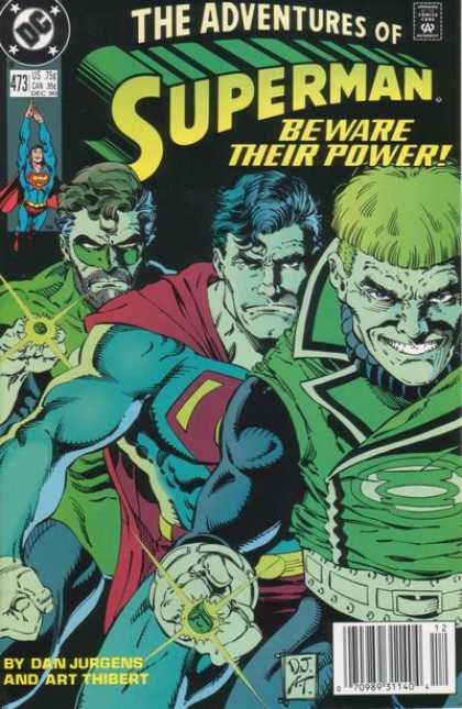 Superman 473 - Beware Their Power - By Dan Jurgens - Art Thibert - Adventures - Glow
