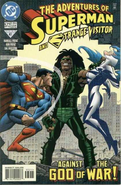 Superman 572 - Strange Visitor - God Of War - Rangall Frenz - Woman In Silver - Animal Man