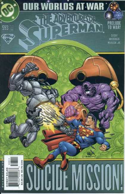Superman 593 - Our Worlds At War - Purple Monster - Metal Man - Dc Comics - Suicide Mission