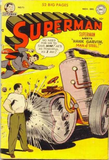 Superman 73 - Man Of Steel - Hank Garvin - Super Hero - Flying - Steamroller
