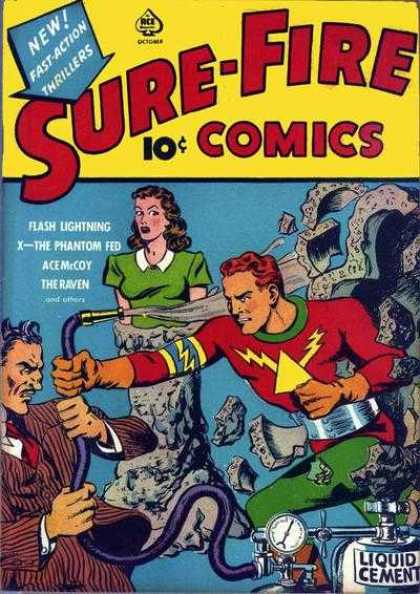 Sure-Fire Comics 4 - Hero - Girl - Smoke - Enemy - Rocks