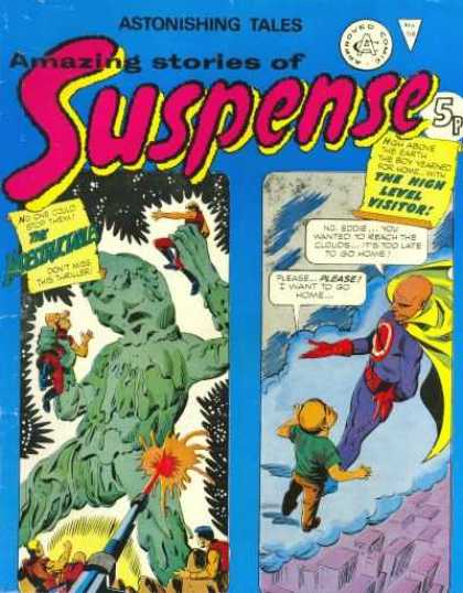 Suspense 118 - Green Man - Holding People - Little Boy - Gun Firing Red Shot - Talking On Clouds