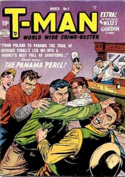 T-Man 4 - World Wide Crime-buster - Man - Rifle - Bottle - Woman