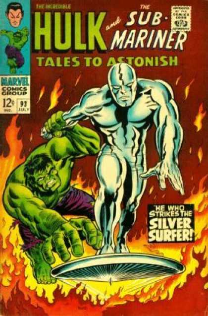 Tales to Astonish 93 - Hulk - Sub-mariner - Silver Surfer - Flames - Surfboard