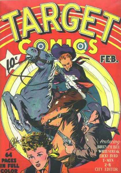 Target Comics 1 - Cowboy - Cowgirl - Gun - Shoot - Horse