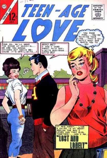 Teen-Age Love 38 - Approved By The Comics Code - Woman - Man - Lost And Lonely - Tree