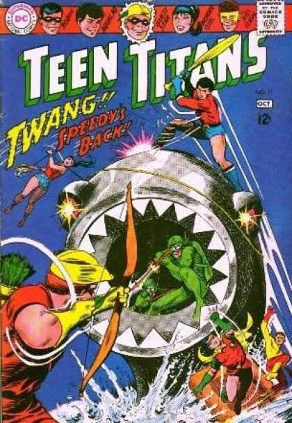 Teen Titans 11 - Bow N Arrow - Sea Monster - Water - Robin - Lasso - Dan Jurgens, Nick Cardy