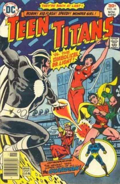 Teen Titans 44 - Vs The Diabolical Dr Light - The Guardian - Robin - Wonder Woman - Theyre Back - Ernie Chan