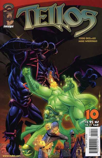 Tellos 10 - Green - Fight - Hero - Comic - Defender - Mike Wieringo