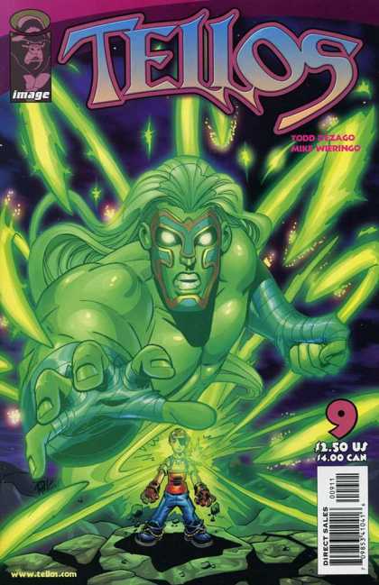 Tellos 9 - Image - Green Creature - Radioactive Glow - Eyepatch - Hand - Mike Wieringo