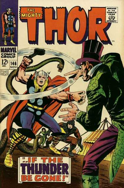Thor 146 - Hammer - Snake - Ringmaster - Top Hat - Circus Tent - Jack Kirby