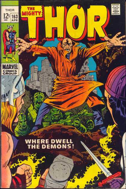 Thor 163 - Marvel - Marvel Comics - Demons - Fight - The Mighty Thor - Jack Kirby