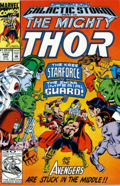 Thor 446 - Marvel - Operation Galactic Storm - April - Kree Starforce - The Avengers