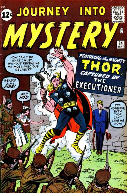 Thor 84 - Approved By The Comics Code Authority - Journey Into Mystery - Cap - Fire - Gun
