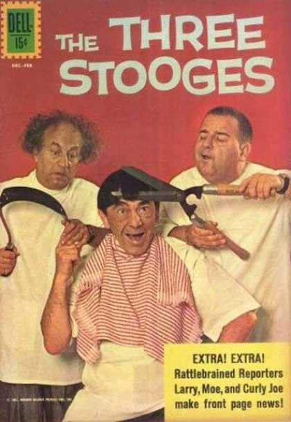 Three Stooges 7 - Larry - Moe - Curly - Barber Smocks - Shears