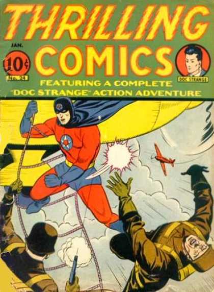 Thrilling Comics 24 - Doc Strange - Sirplane - Gun - Rope Ladder - Helmet