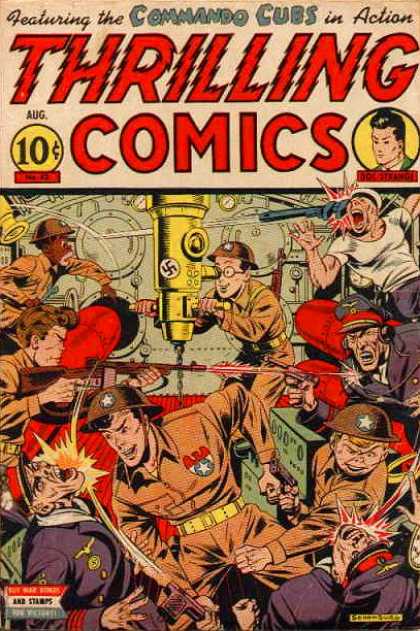 Thrilling Comics 43 - Sailors - Commanders - Guns - Hemets - Tank