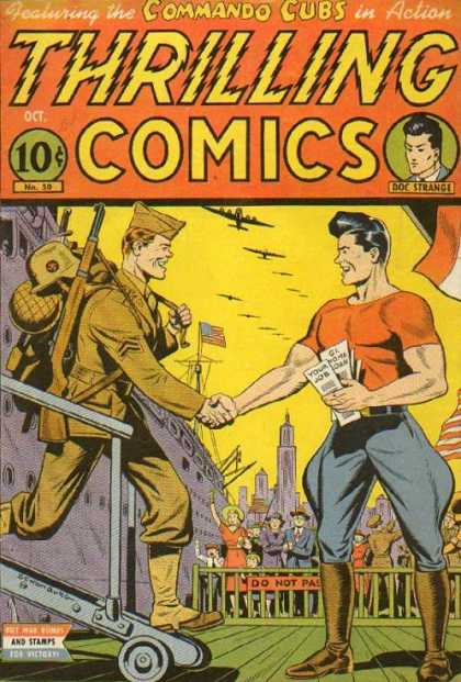 Thrilling Comics 50 - Commando Cubs - Thrilling - Army - Us - Soldier