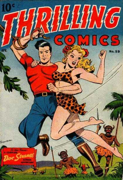 Thrilling Comics 59 - Red Shirt - Doc Strange - Natives - Cheetah - Rope