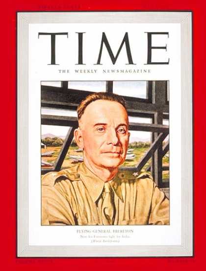 Time - Major General Brereton - May 4, 1942 - World War II - Army - Military