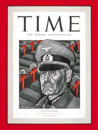 Time - Franz Halder - June 29, 1942 - Germany - Military - World War II - Nazism