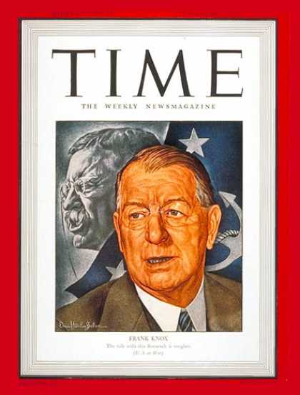 Time - Frank Knox - Sep. 7, 1942 - Newspapers - Publishing