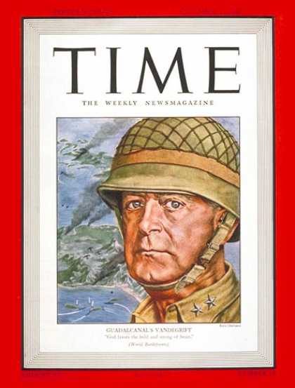 Time - General Vandegrift - Nov. 2, 1942 - Marines - World War II - Generals - Military
