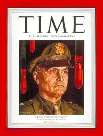 Time - General Ira Eaker - Aug. 30, 1943 - Air Force - World War II - Generals - Milita