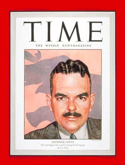Time - Gov. Thomas E. Dewey - Nov. 1, 1943 - Governors - Politics - Thomas Dewey - New