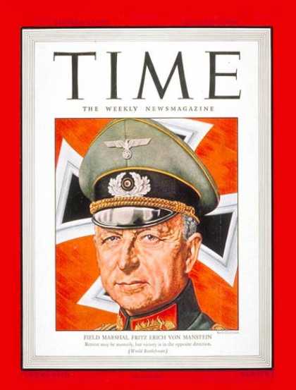 Time - Fritz von Manstein - Jan. 10, 1944 - World War II - Germany - Military