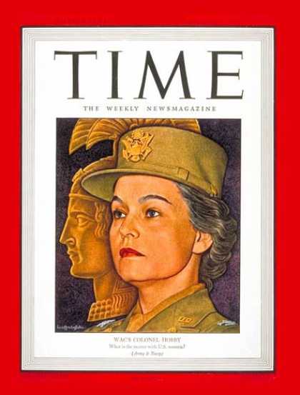 Time - Oveta Culp Hobby - Jan. 17, 1944 - World War II - Military - Army - WAC