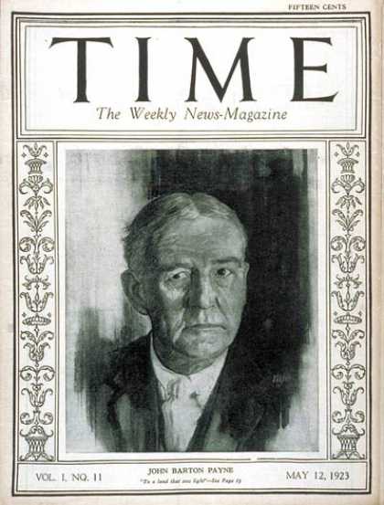 Time - John Barton Payne - May 12, 1923 - Health & Medicine