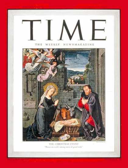 Time - The Nativity - Dec. 24, 1945 - Mary - Jesus - Religion - Christmas - Holidays -