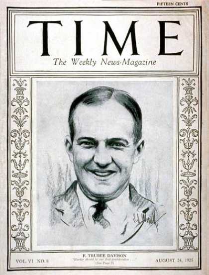 Time - F. Trubee Davison - Aug. 24, 1925 - Politics