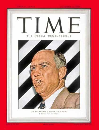 Time - J. Strom Thurmond - Oct. 11, 1948 - Congress - Senators - Politics