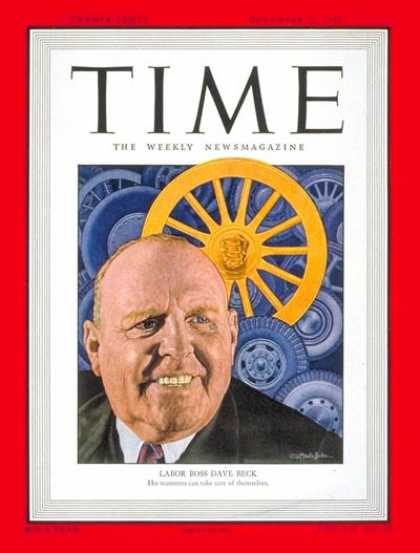 Time - Dave Beck - Nov. 29, 1948 - Labor Unions - Economy