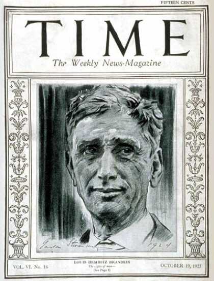 Time - Louis D. Brandeis - Oct. 19, 1925 - Supreme Court - Law