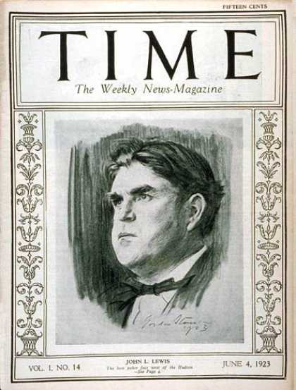 Time - John L. Lewis - June 4, 1923 - Labor Unions - Business