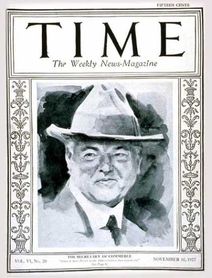 Time - Herbert Hoover - Nov. 16, 1925 - Politics - Republicans