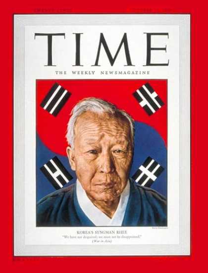 Time - Syngman Rhee - Oct. 16, 1950 - South Korea
